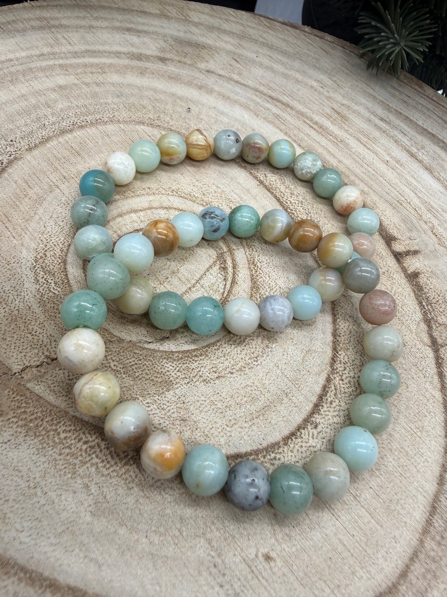 Natural Amazonite Bracelet | Genuine Amazonite Bead Bracelet | Blue Green Crystal Stretch Bracelet | Lady of the Moss