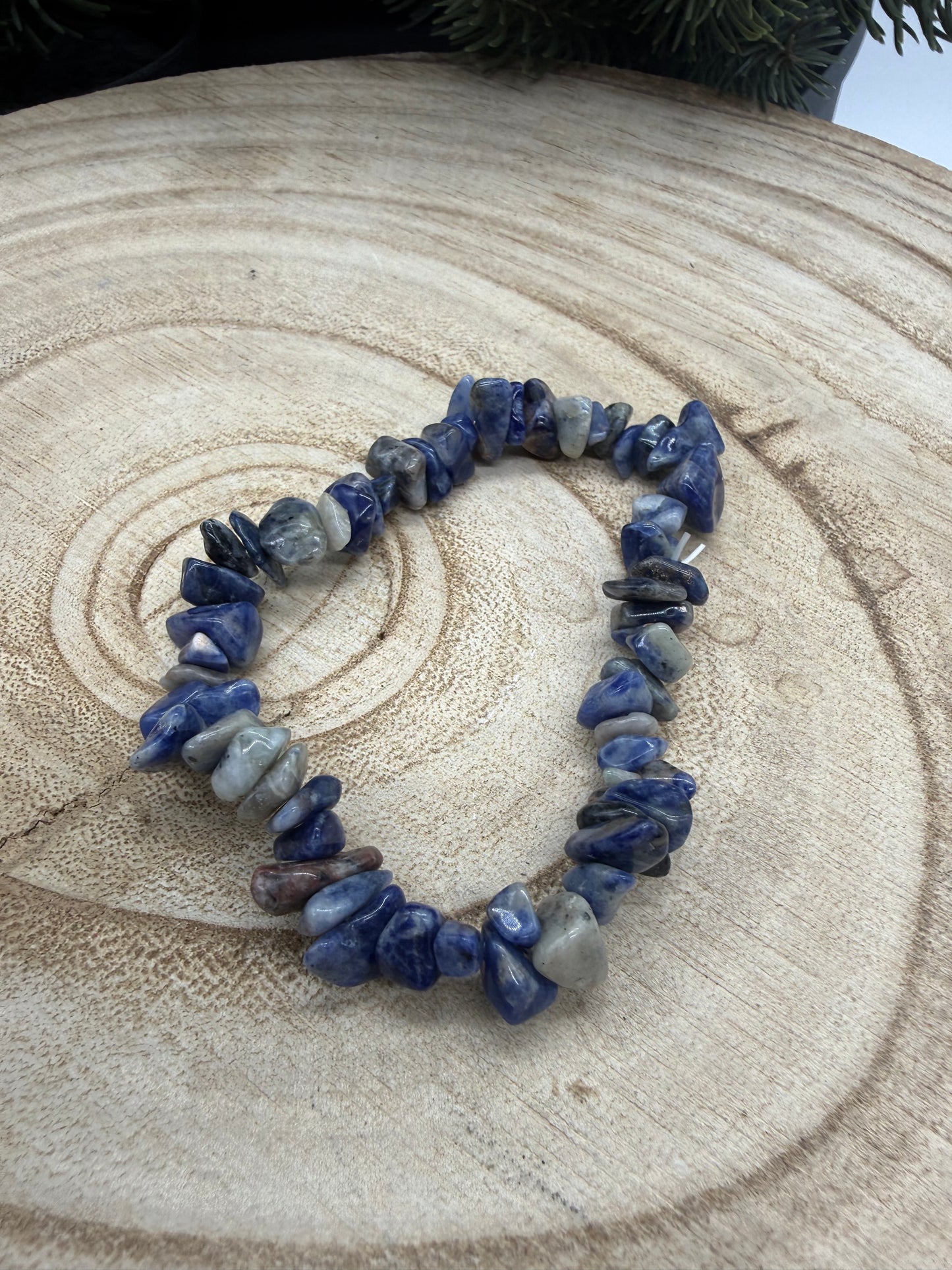 Sodalite Chip Bracelet | Natural Crystal Bracelet | Blue Gemstone Stretch Bracelet | Crystal Jewelry | Gift for Crystal Lovers