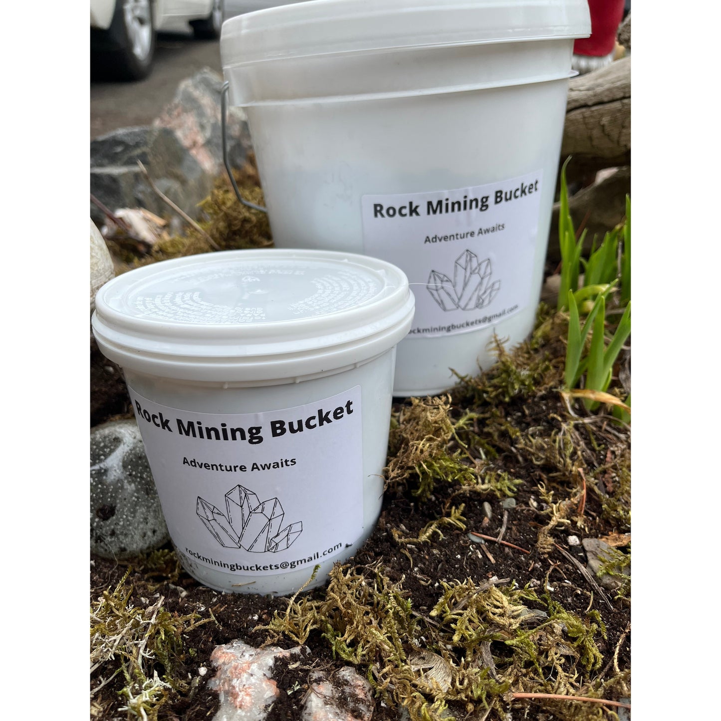 Mixed Raw & Tumbled Rock Mining Bucket-Lady Of The Moss