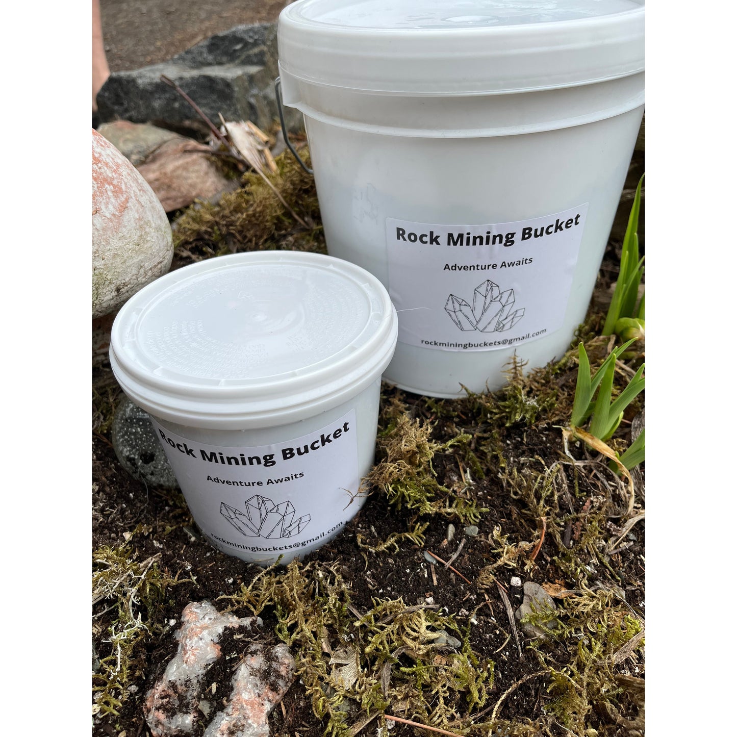 Mixed Raw & Tumbled Rock Mining Bucket-Lady Of The Moss