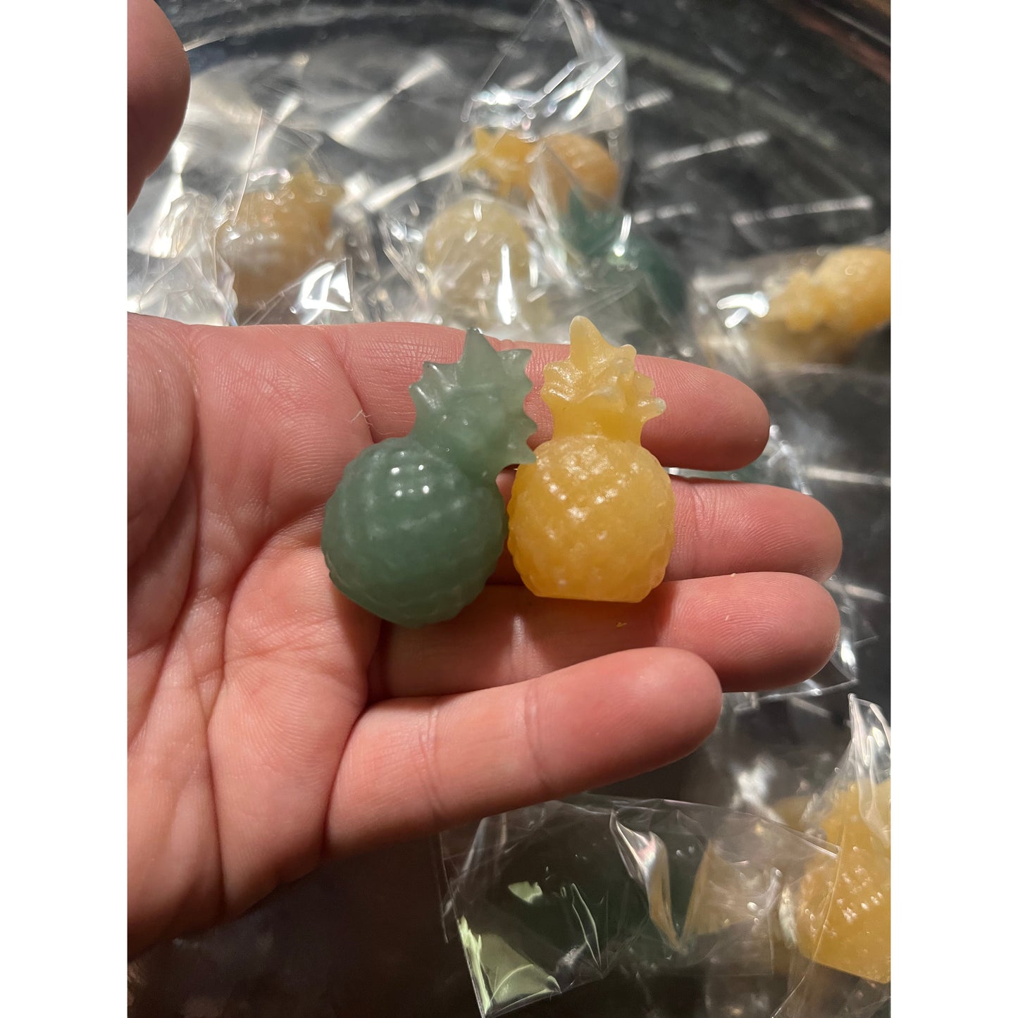 Crystal Pineapple Yellow Calcite and Green Aventurine-Lady Of The Moss