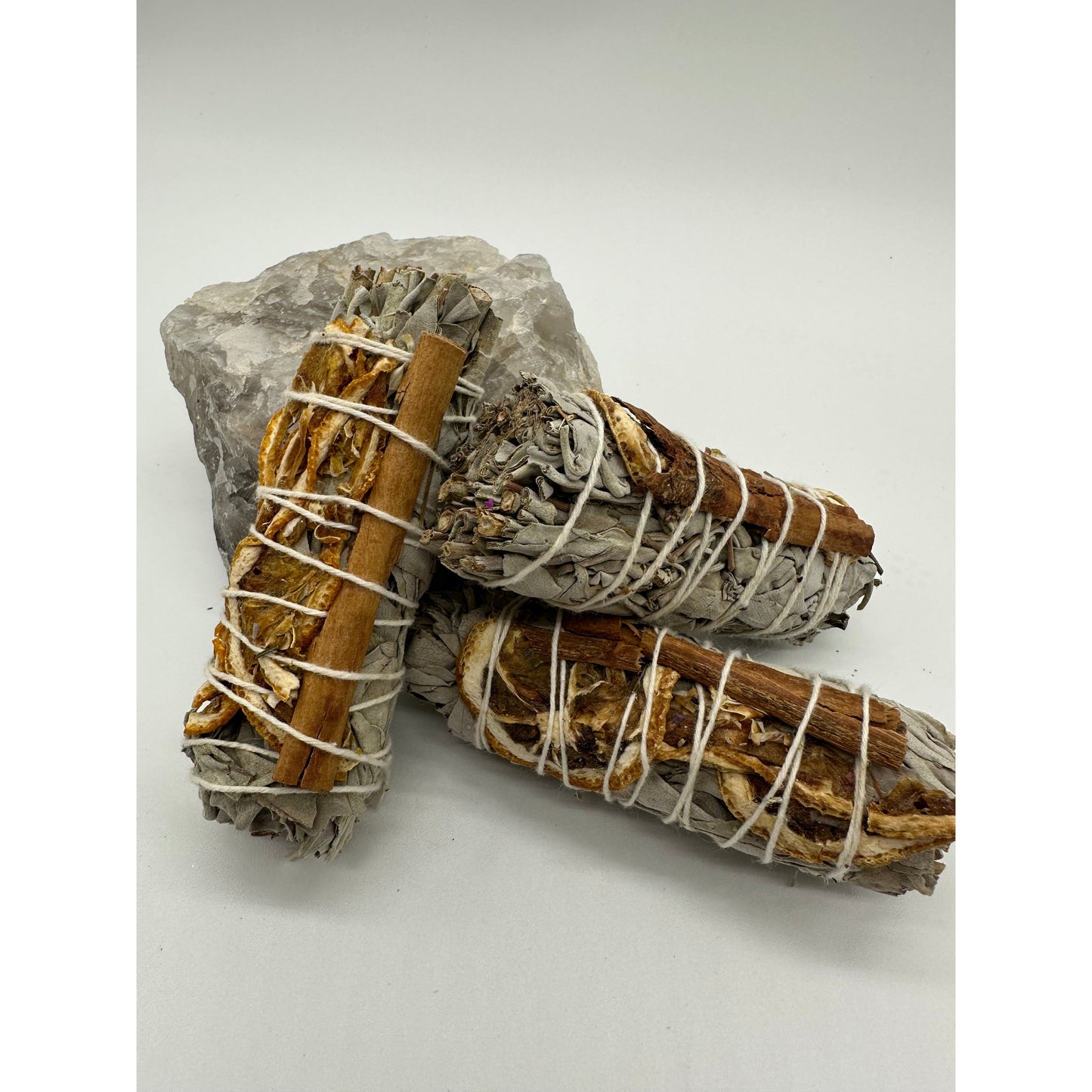 White Sage Orange Slice Cinnamon Smudge Stick-Lady Of The Moss