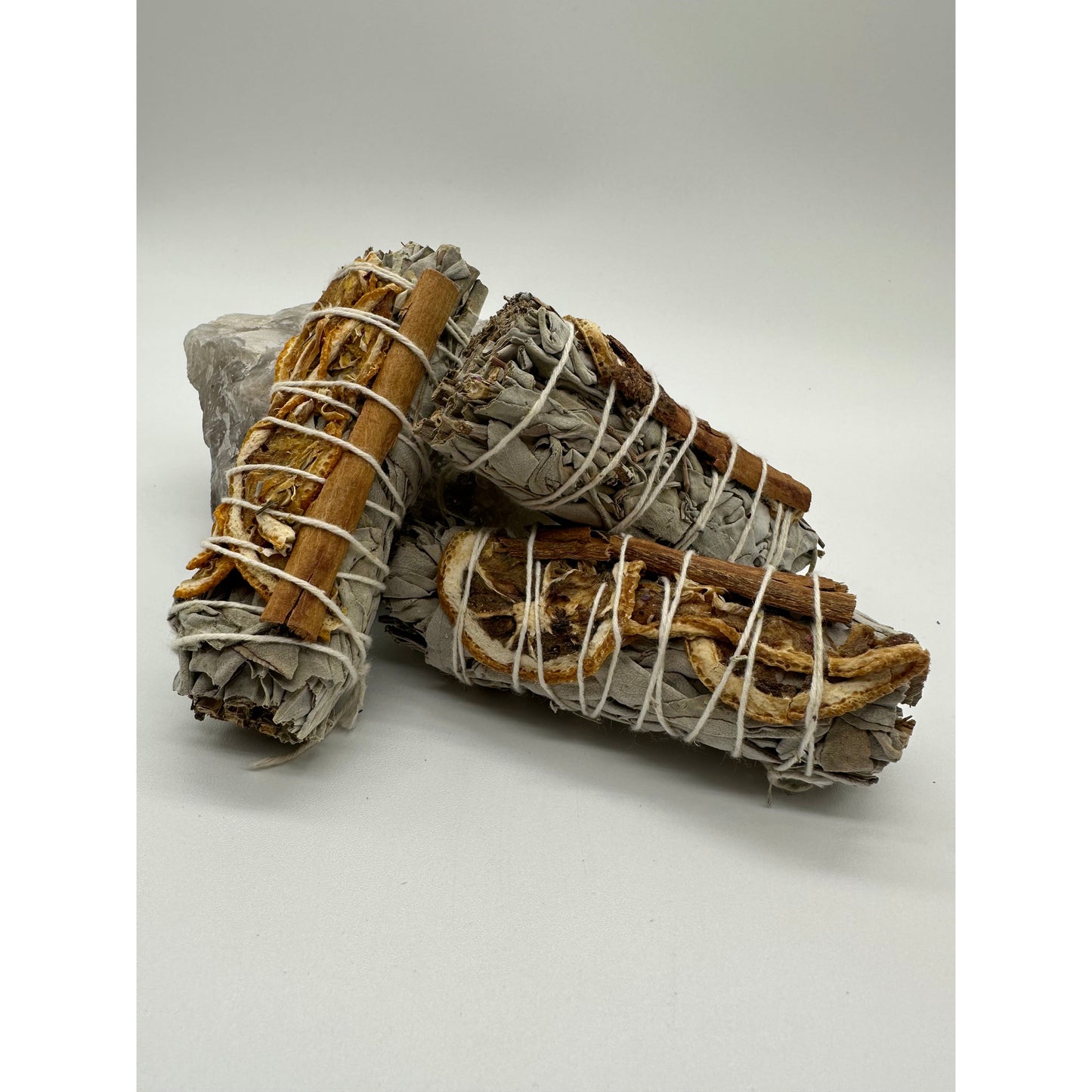 White Sage Orange Slice Cinnamon Smudge Stick-Lady Of The Moss