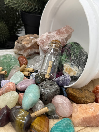 Wish Crystal Mining Kit - Intention Gem Dig Bucket - Manifestation - Spiritual Gift - Lady of the Moss