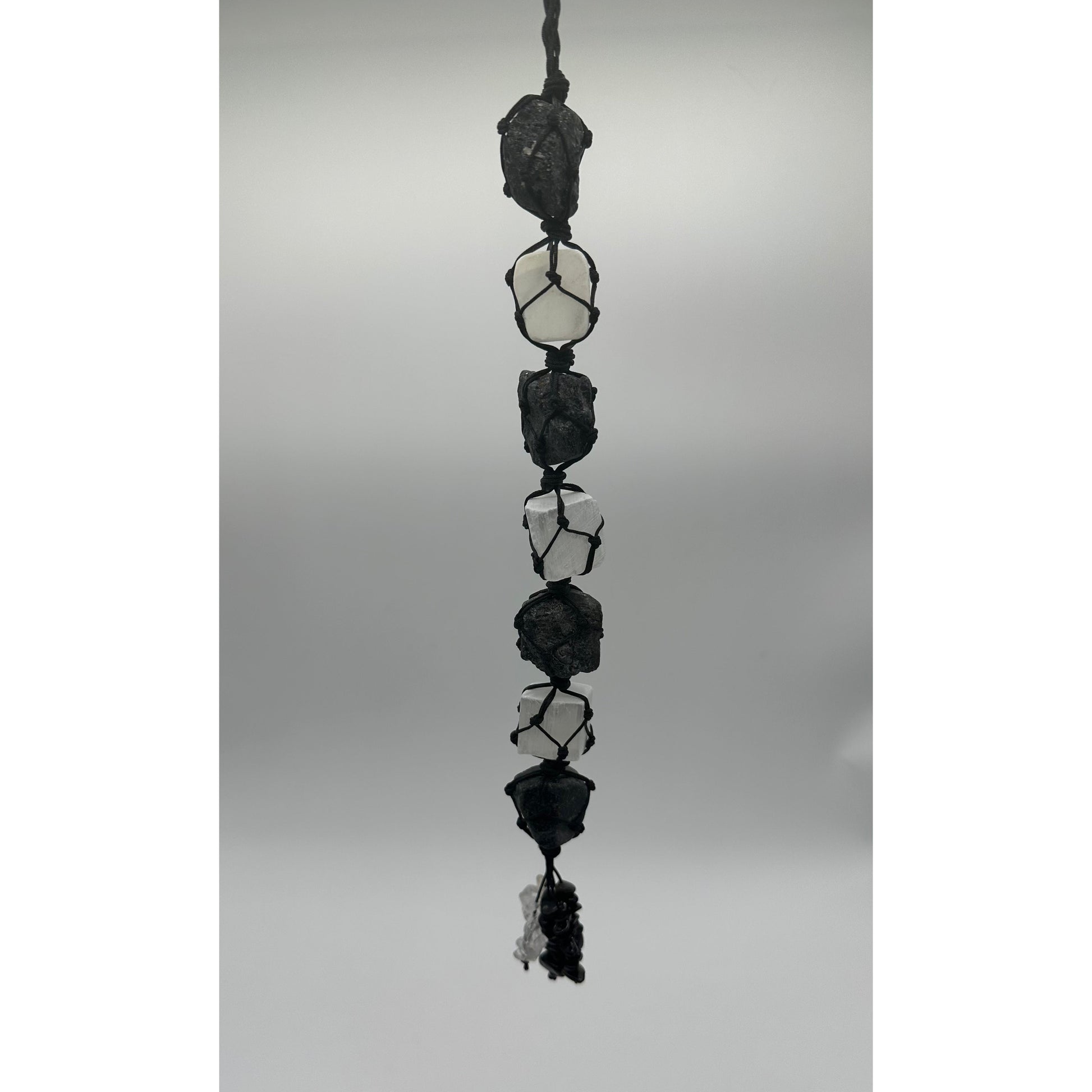 Selenite and Black tourmaline Sun catcher-Lady Of The Moss