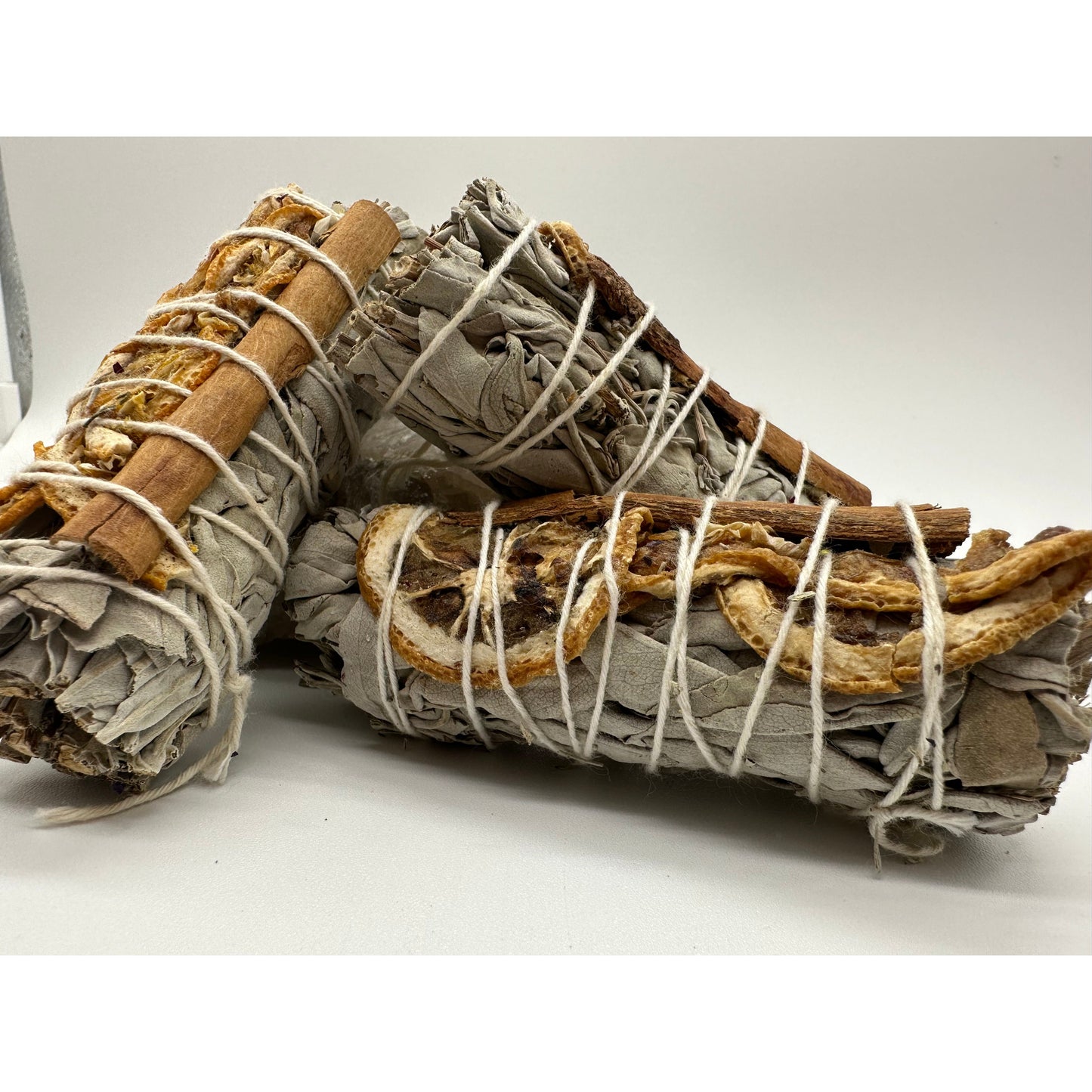 White Sage Orange Slice Cinnamon Smudge Stick-Lady Of The Moss