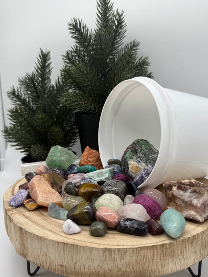 Kids Crystal Mining Kit - Gem Dig Bucket for Kids - Rock Discovery Kit - Sensory Play Gift - Lady of the Moss
