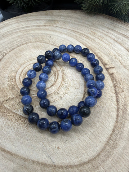 Sodalite Bracelet | Natural Sodalite Stretch Bracelet | Genuine Blue Gemstone Bracelet | Handmade Crystal Jewelry