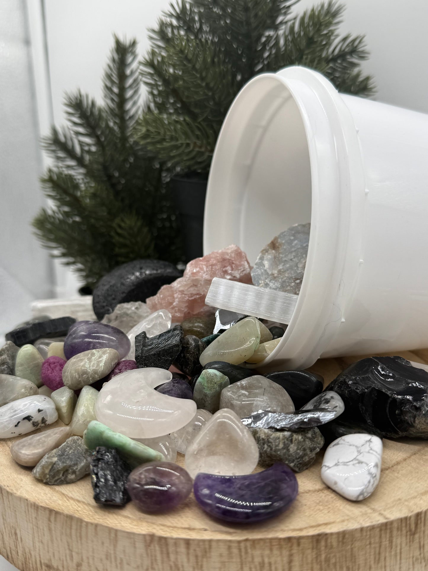 Moon Crystal Mining Bucket - Crystal Dig Kit - Lunar Crystals - Spiritual Gift - Lady of the Moss