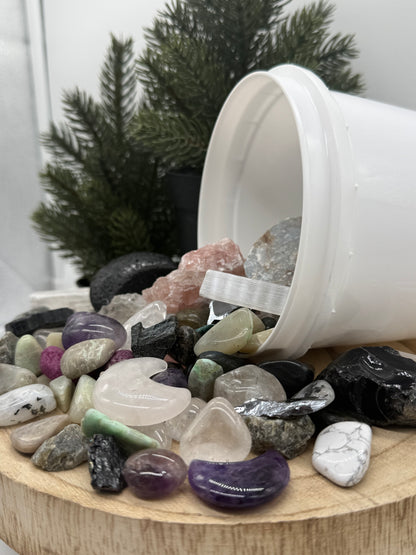 Moon Crystal Mining Bucket - Crystal Dig Kit - Lunar Crystals - Spiritual Gift - Lady of the Moss