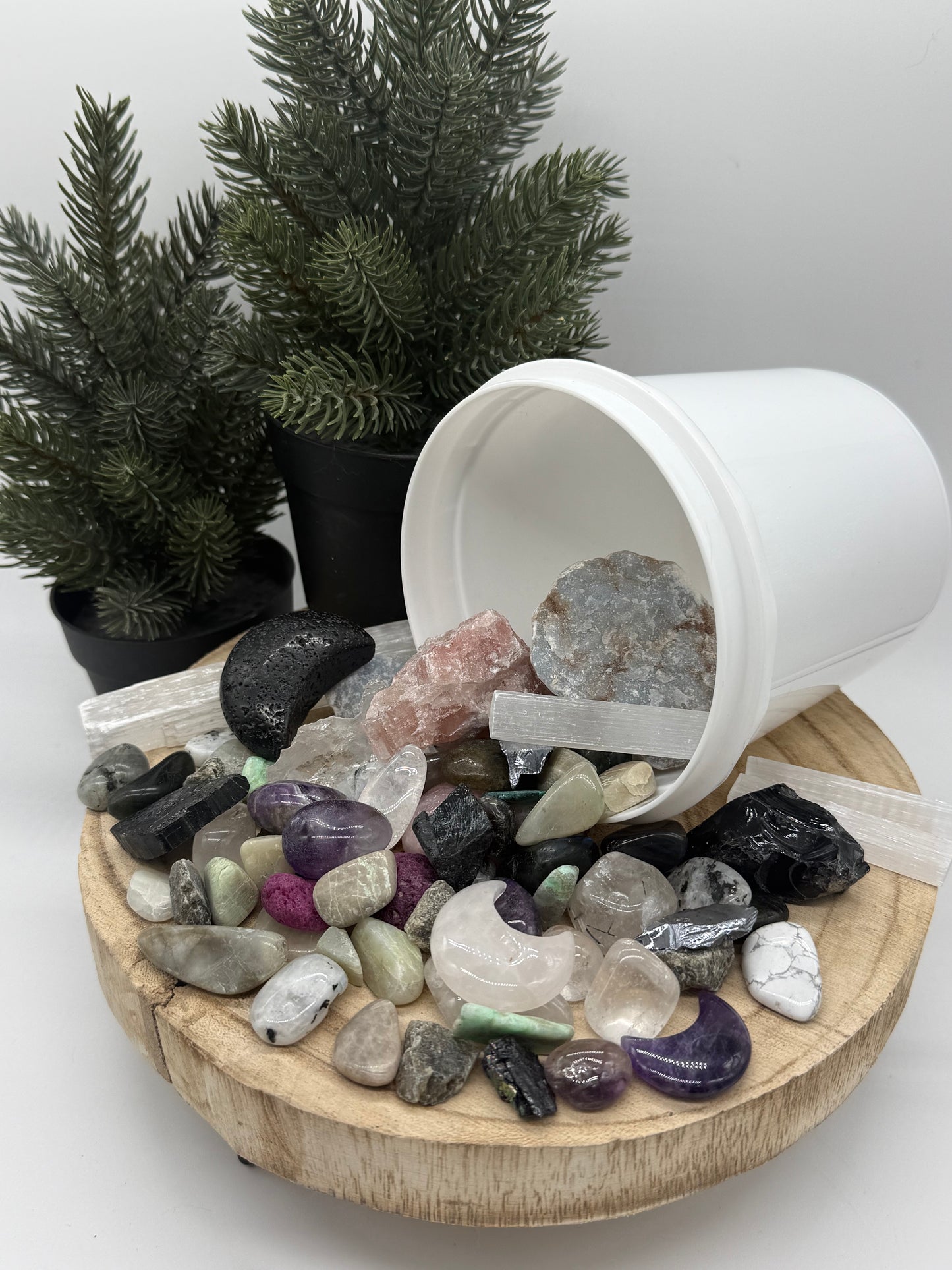 Moon Crystal Mining Bucket - Crystal Dig Kit - Lunar Crystals - Spiritual Gift - Lady of the Moss