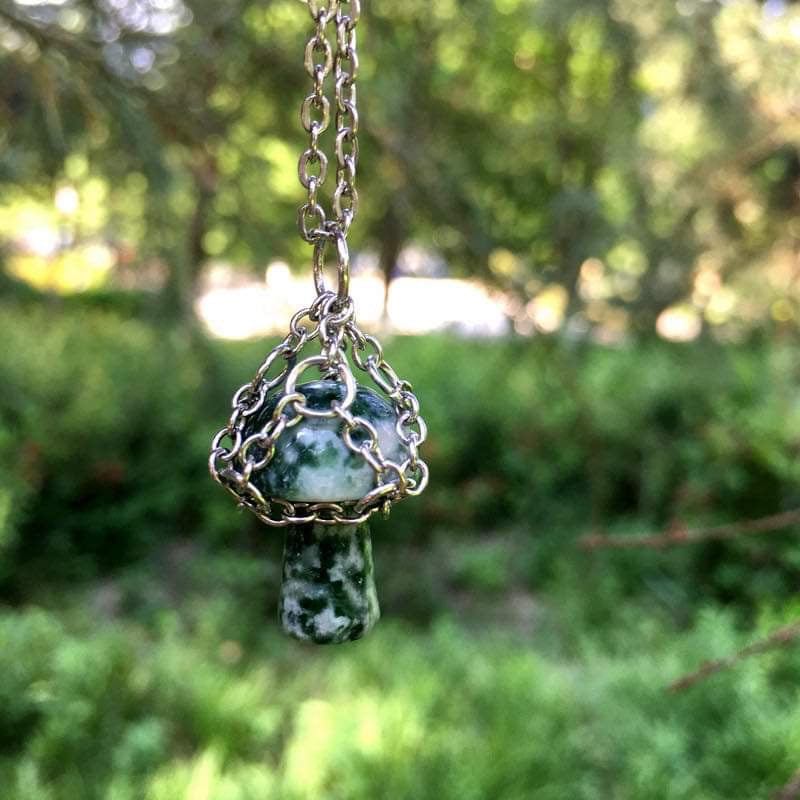 Mini Mushrooms Necklace-Lady Of The Moss