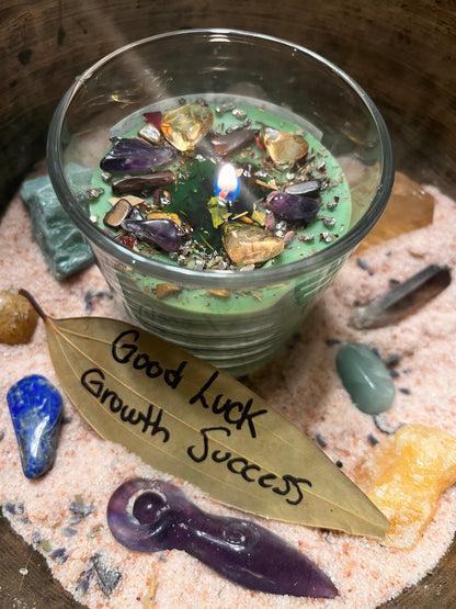 Crystal-Charged Good Luck Candle Ritual