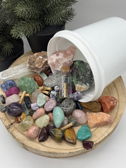 Wish Crystal Mining Kit - Intention Gem Dig Bucket - Manifestation - Spiritual Gift - Lady of the Moss
