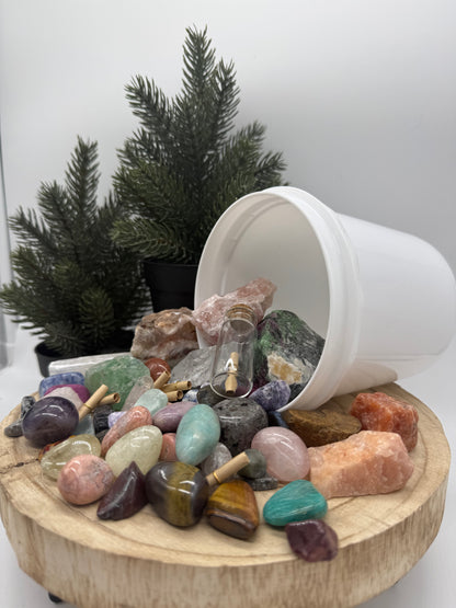 Wish Crystal Mining Kit - Intention Gem Dig Bucket - Manifestation - Spiritual Gift - Lady of the Moss