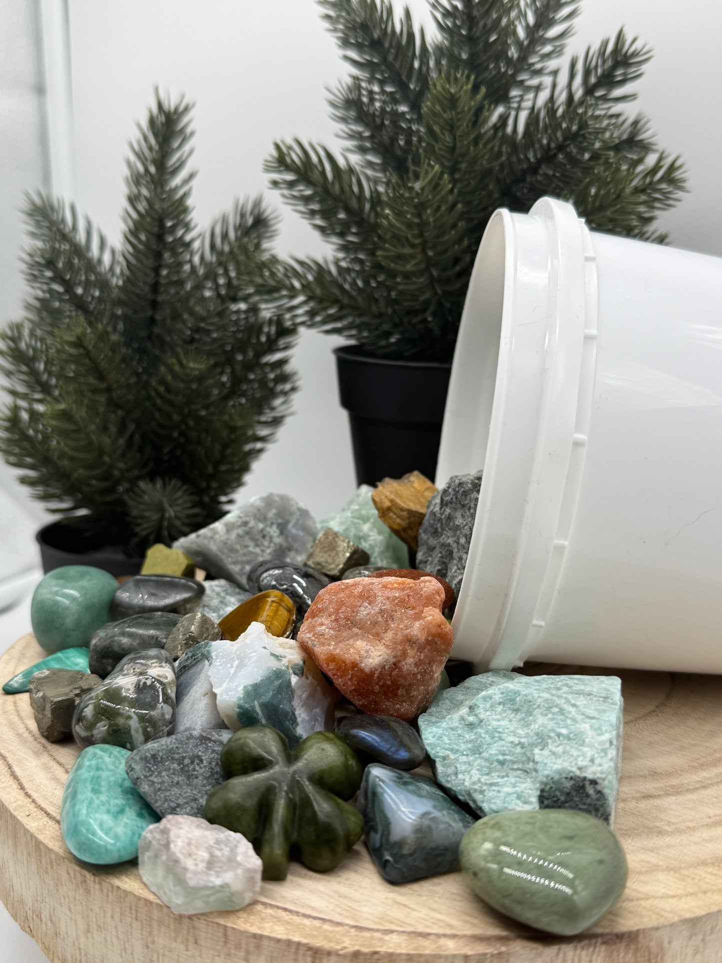 Good Luck Crystal Mining Kit - Lucky Gem Dig Bucket - Prosperity Crystal Set - Abundance Gift - Spiritual Gift - Lady of the Moss
