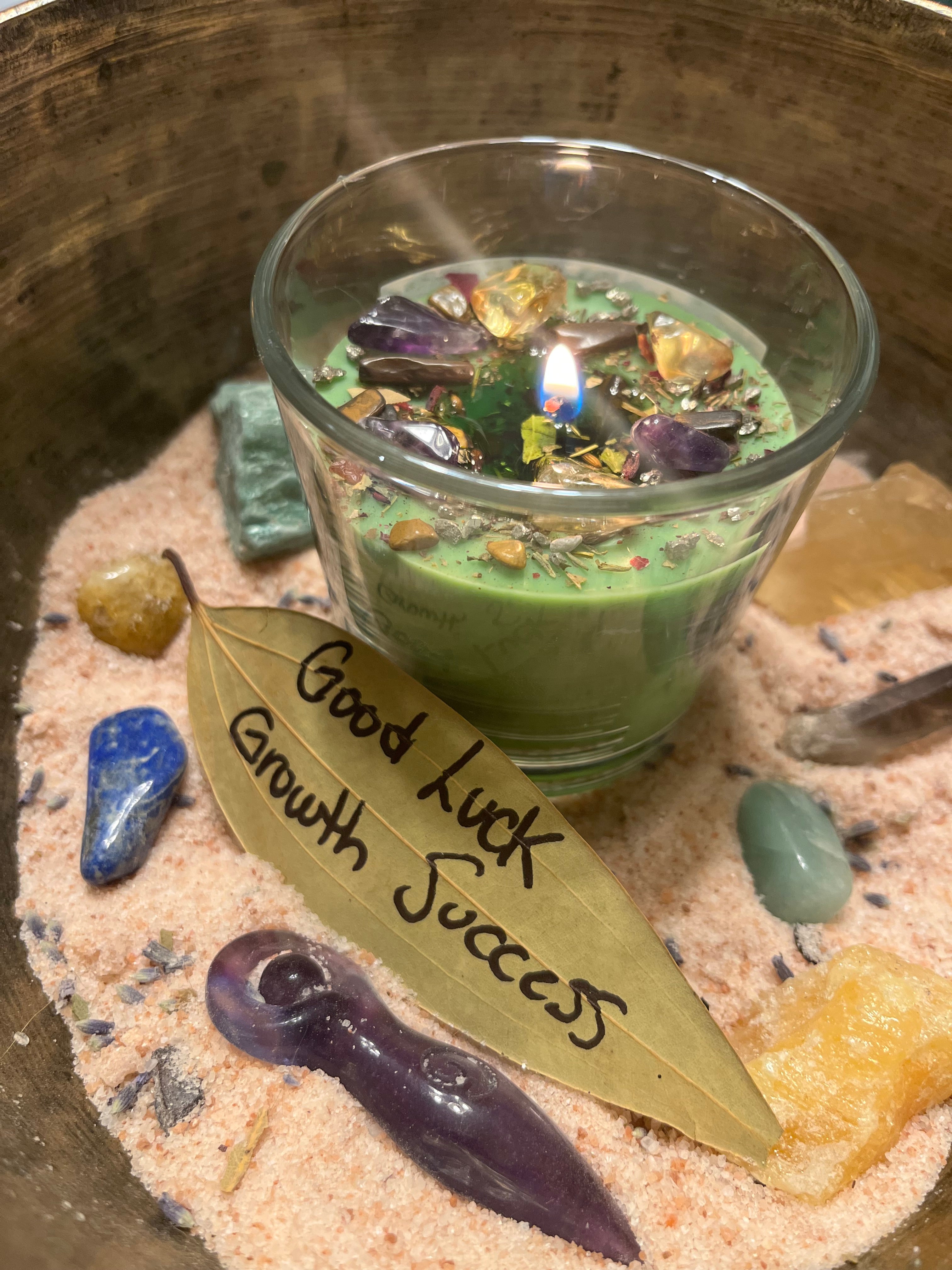 Crystal-Charged Good Luck Candle Ritual – Lady Of The Moss