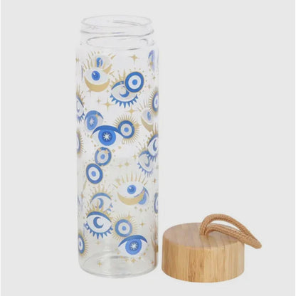 Evil Eye Reusable Glass Water Bottle-Lady Of The Moss