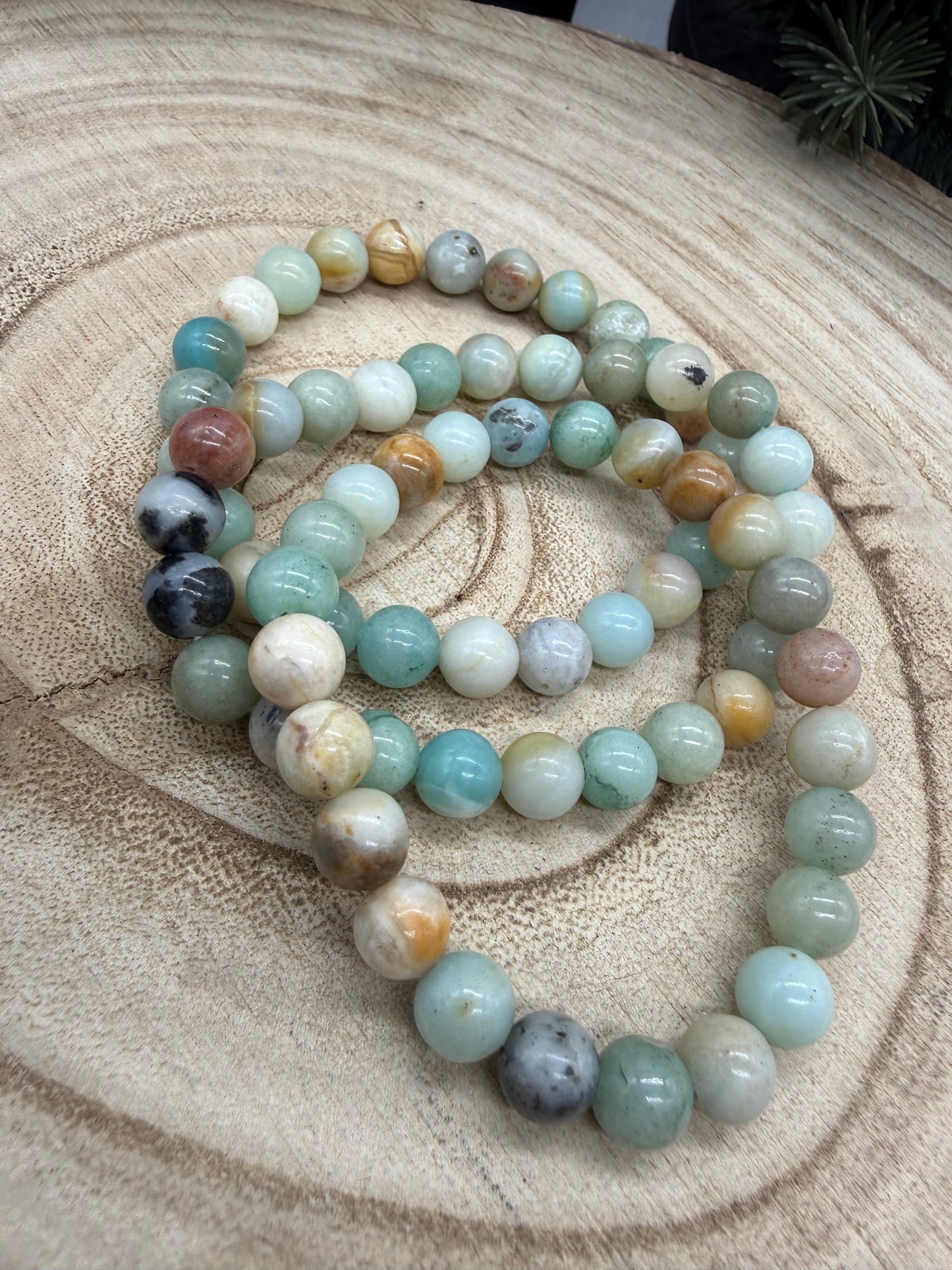 Natural Amazonite Bracelet | Genuine Amazonite Bead Bracelet | Blue Green Crystal Stretch Bracelet | Lady of the Moss