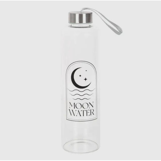 Moon Water Reusable Glass Water Bottle-Lady Of The Moss