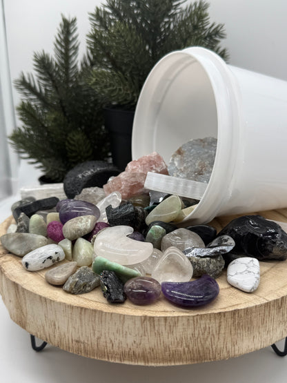 Moon Crystal Mining Bucket - Crystal Dig Kit - Lunar Crystals - Spiritual Gift - Lady of the Moss