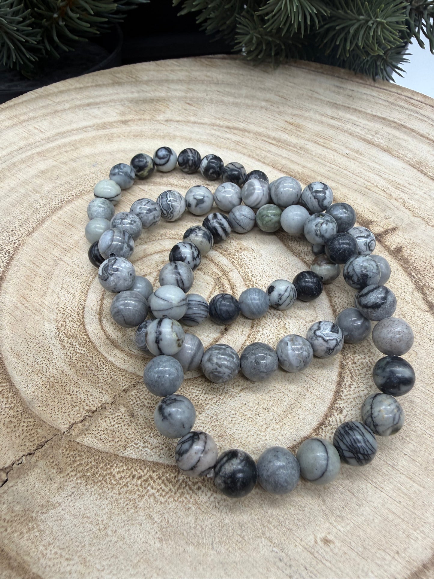 Picasso Jasper Bracelet | Natural Picasso Jasper Stretch Bracelet | Genuine Gemstone Beaded Bracelet | Handmade Crystal Jewelry