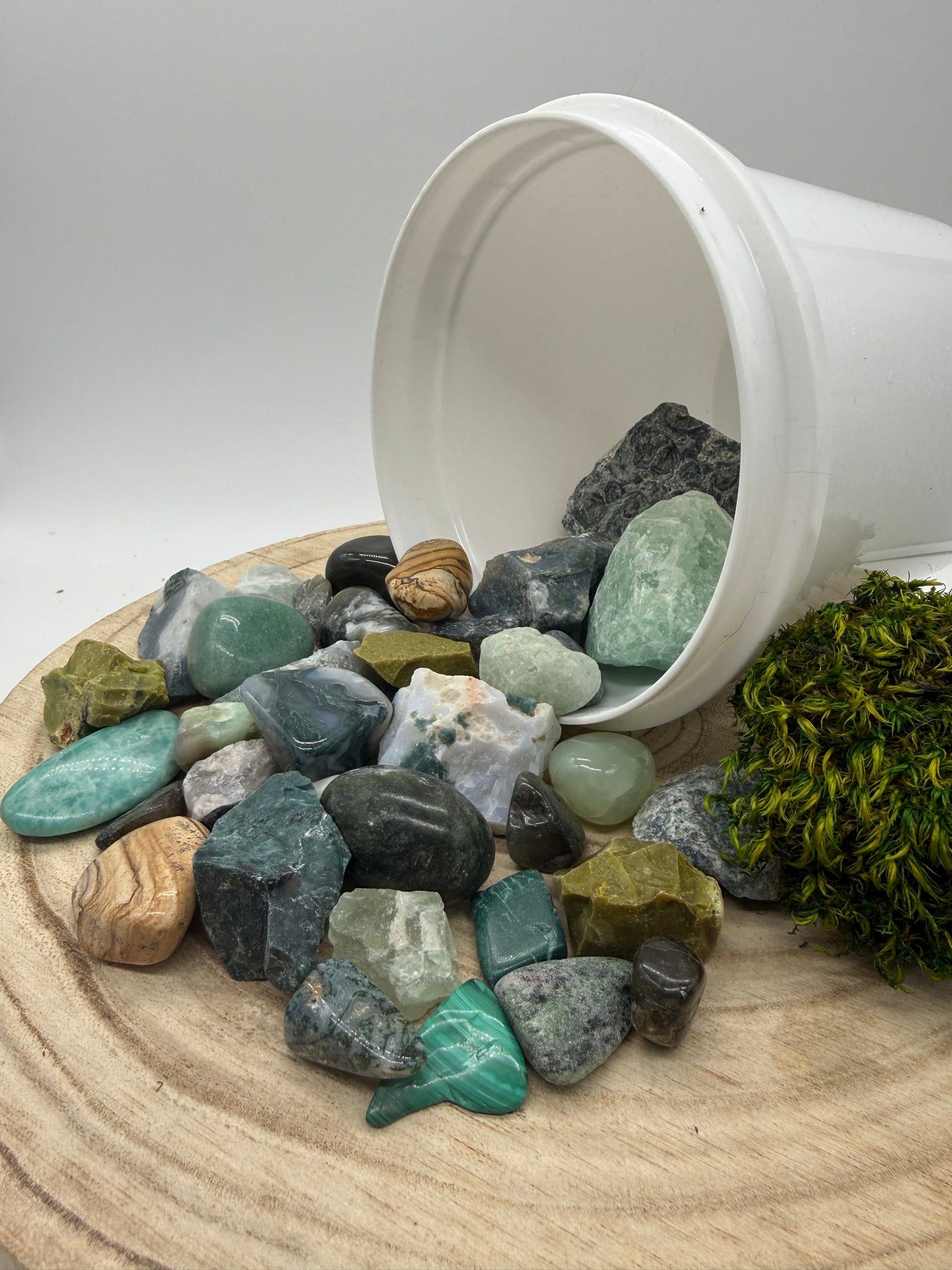 Forest Witch - Crystal Mining Kit -  Gem Dig Bucket  - Green Crystal Set - Earthy Gift  Nature Inspired - Lady of the Moss