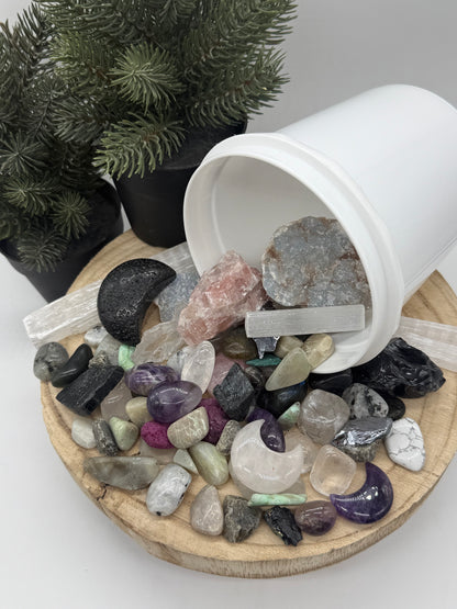 Moon Crystal Mining Bucket - Crystal Dig Kit - Lunar Crystals - Spiritual Gift - Lady of the Moss