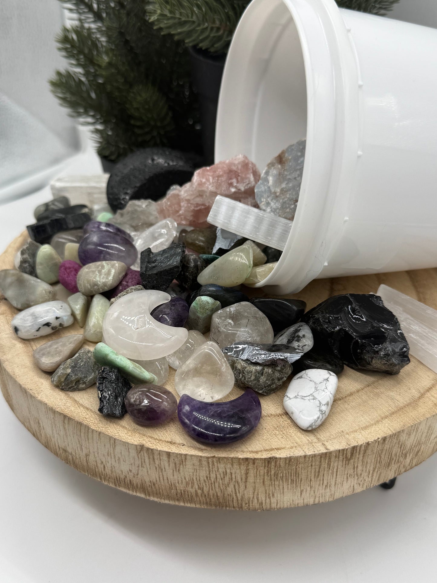 Moon Crystal Mining Bucket - Crystal Dig Kit - Lunar Crystals - Spiritual Gift - Lady of the Moss