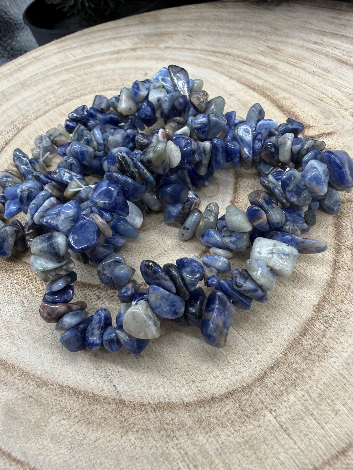 Sodalite Chip Bracelet | Natural Crystal Bracelet | Blue Gemstone Stretch Bracelet | Crystal Jewelry | Gift for Crystal Lovers