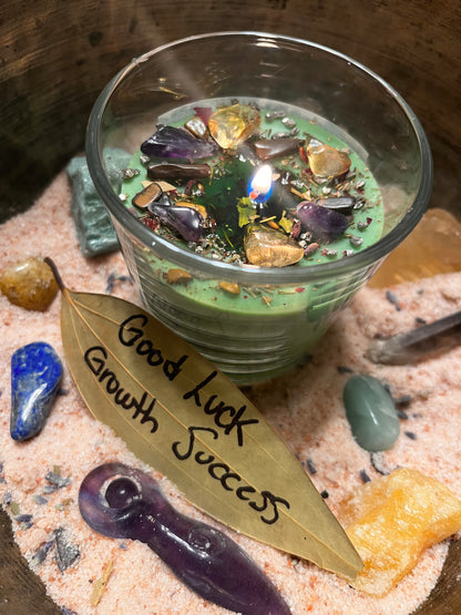 Crystal-Charged Good Luck Candle Ritual