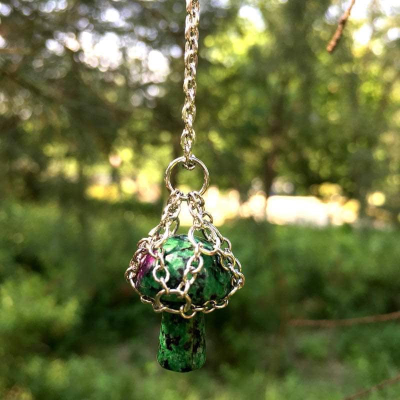 Mini Mushrooms Necklace-Lady Of The Moss