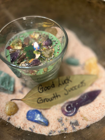 Crystal-Charged Good Luck Candle Ritual