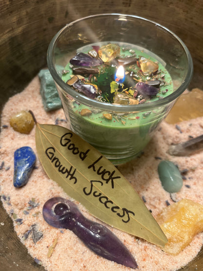 Crystal-Charged Good Luck Candle Ritual