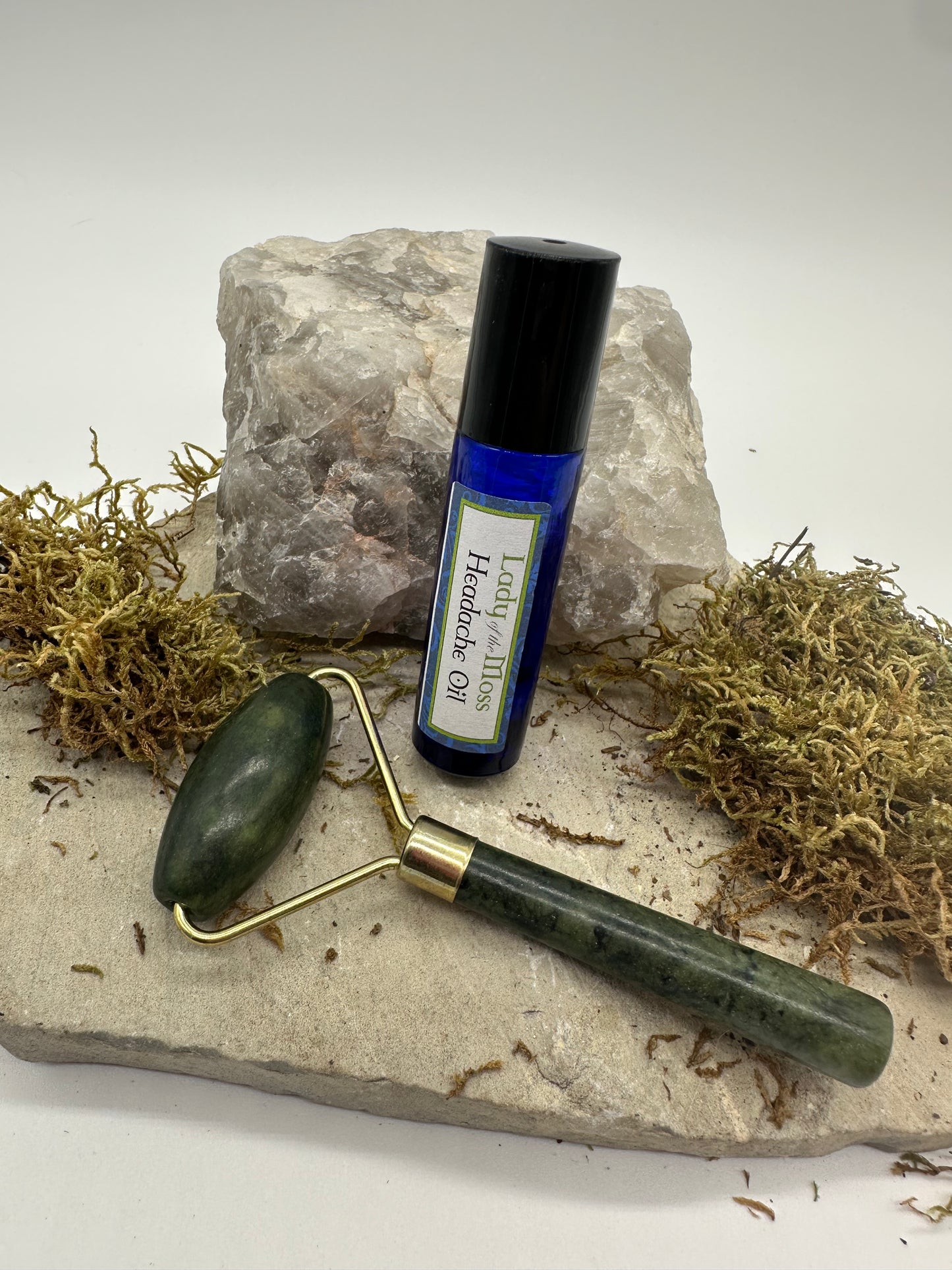 Headache, Migraine, Sinus oil and Jade Roller, Healing kit