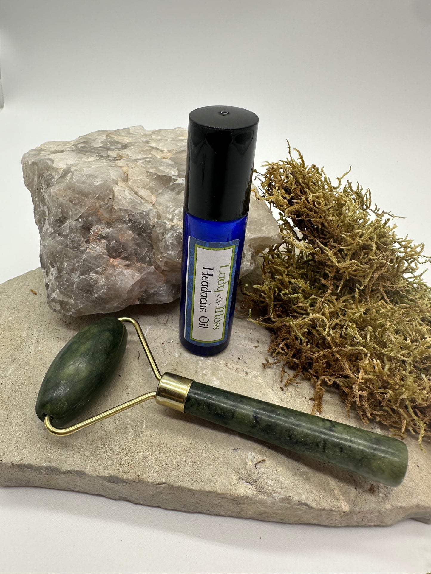 Headache, Migraine, Sinus oil and Jade Roller, Healing kit