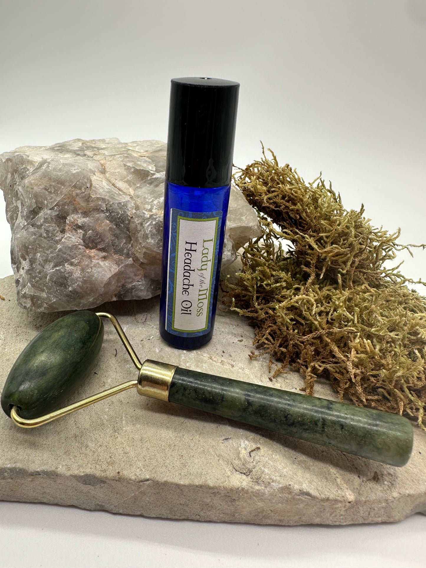 Headache, Migraine, Sinus oil and Jade Roller, Healing kit