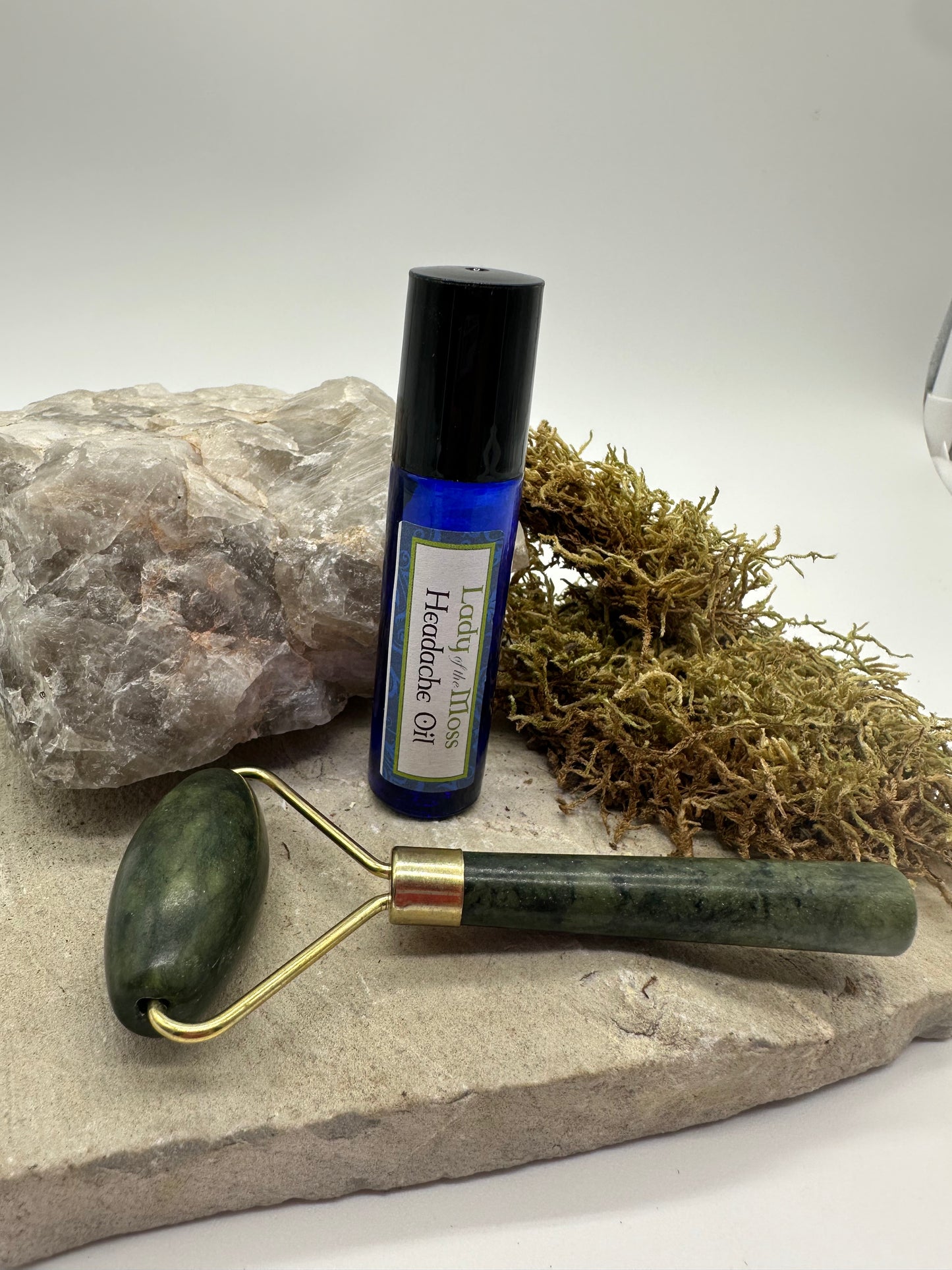 Headache, Migraine, Sinus oil and Jade Roller, Healing kit