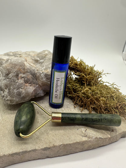 Headache, Migraine, Sinus oil and Jade Roller, Healing kit