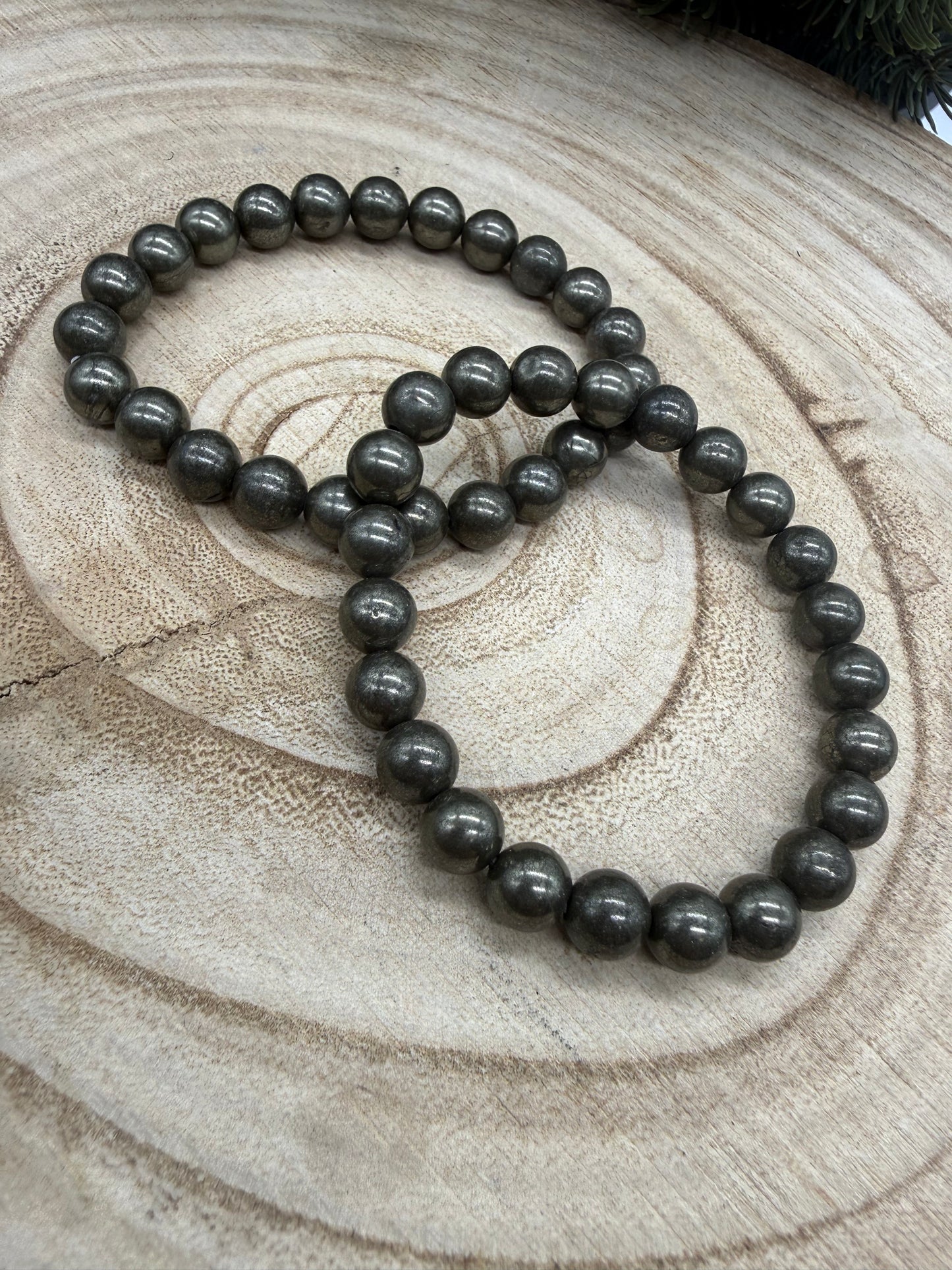 Pyrite Bracelet | Natural Pyrite Bead Bracelet | Genuine Gemstone Stretch Bracelet | Handmade Crystal Jewelry