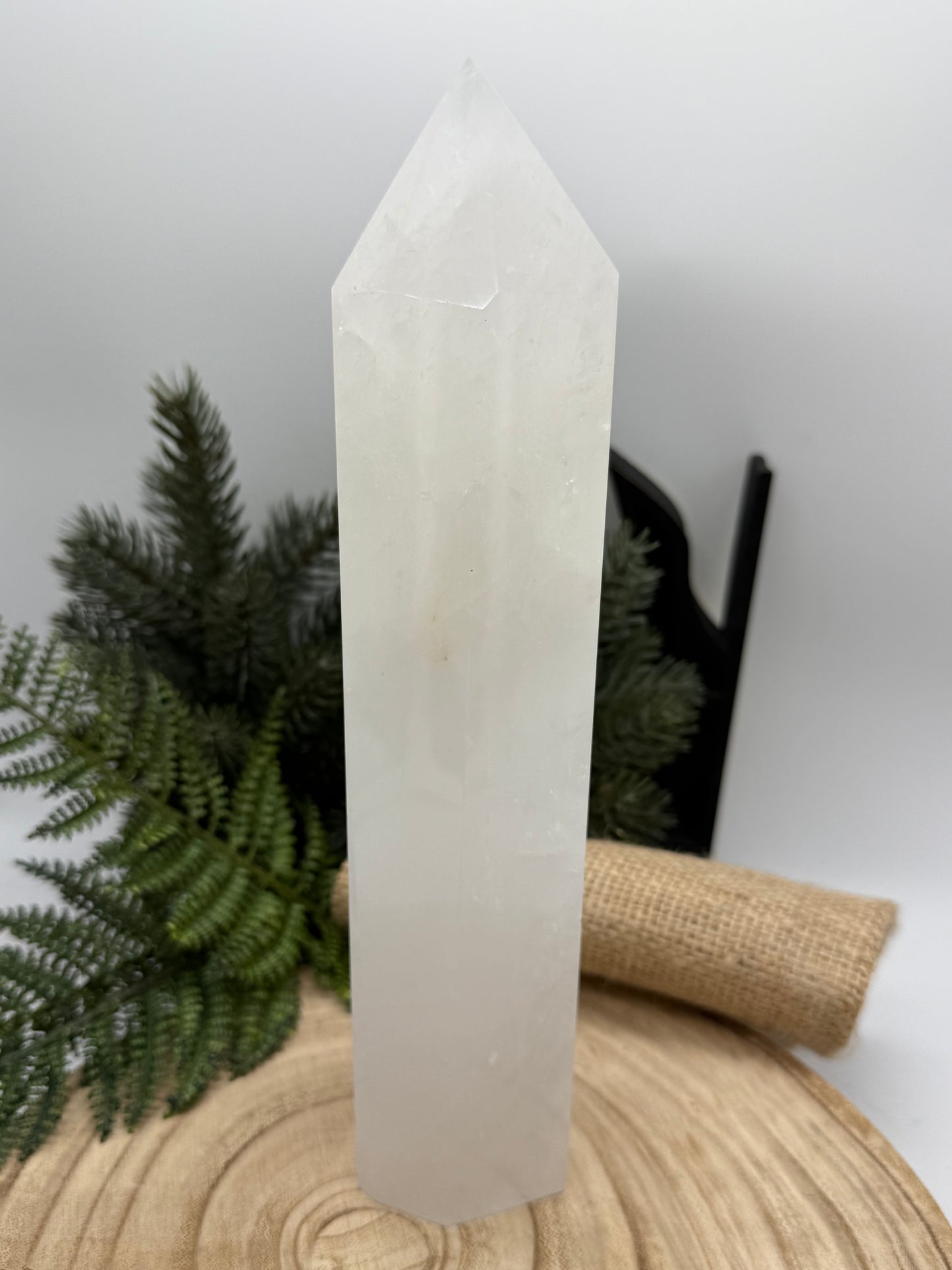 Large White Quartz Tower | Milky Quartz Crystal Point | 1.5 kg