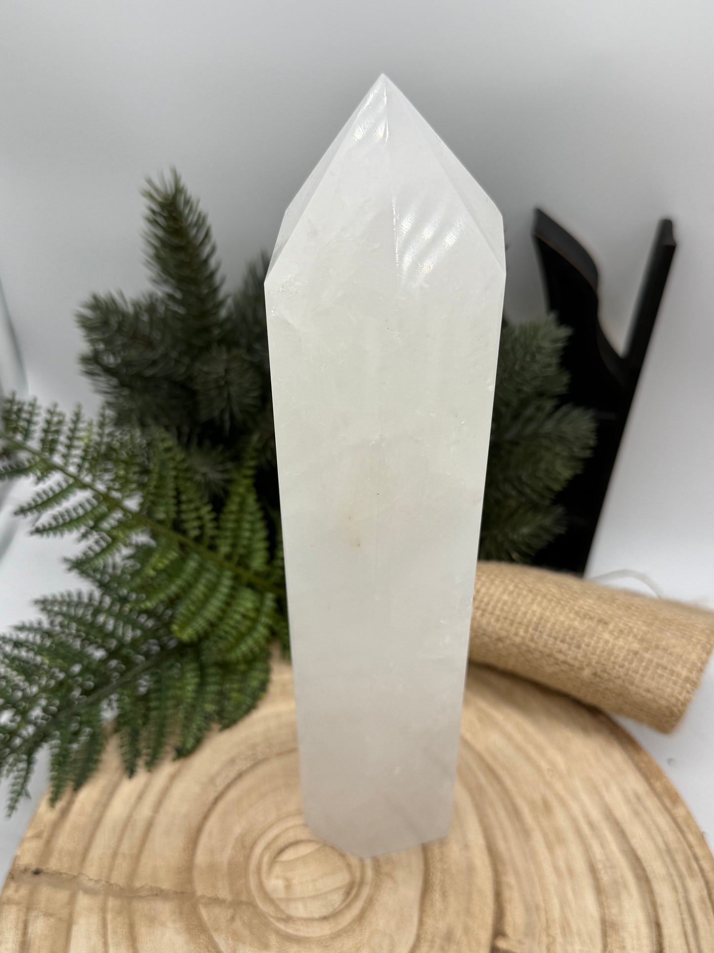 Large White Quartz Tower | Milky Quartz Crystal Point | 1.5 kg