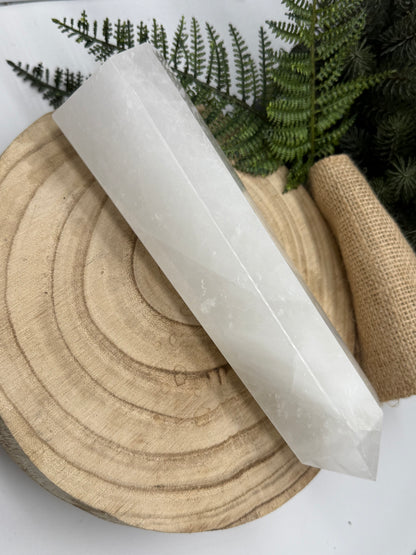 Large White Quartz Tower | Milky Quartz Crystal Point | 1.5 kg