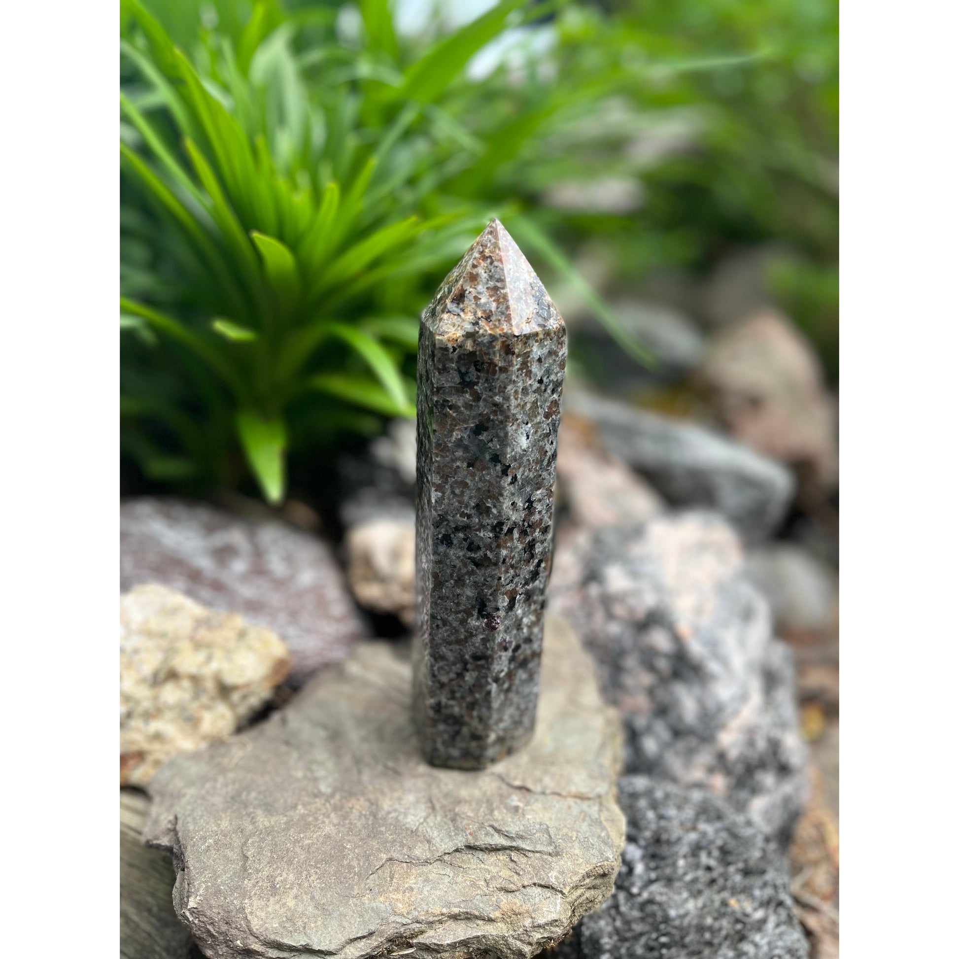 Large Natural Yooperlite Obelisk tower-Lady Of The Moss