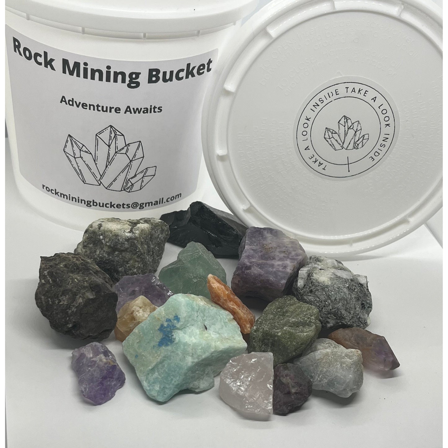 Raw Crystal Rock Mining Bucket-Lady Of The Moss