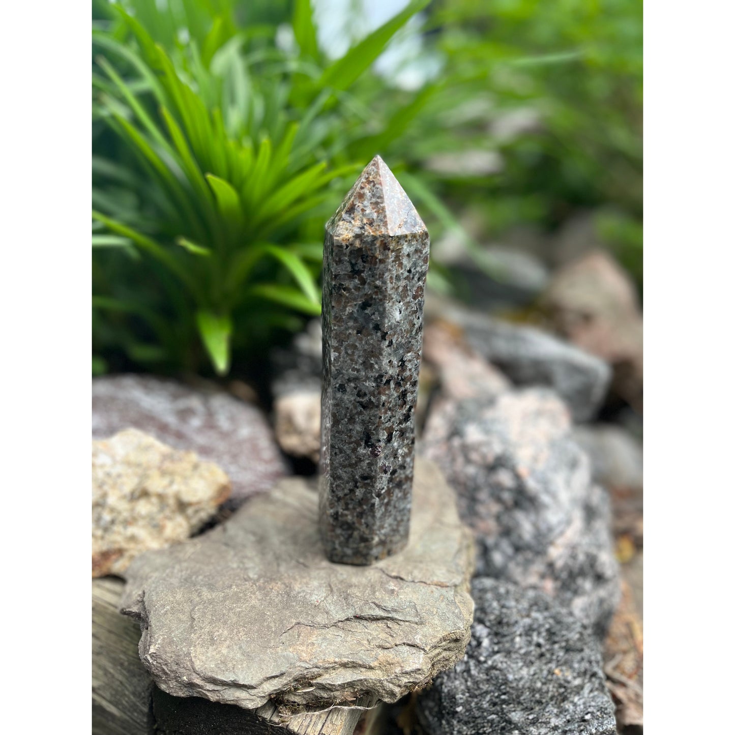 Large Natural Yooperlite Obelisk tower-Lady Of The Moss