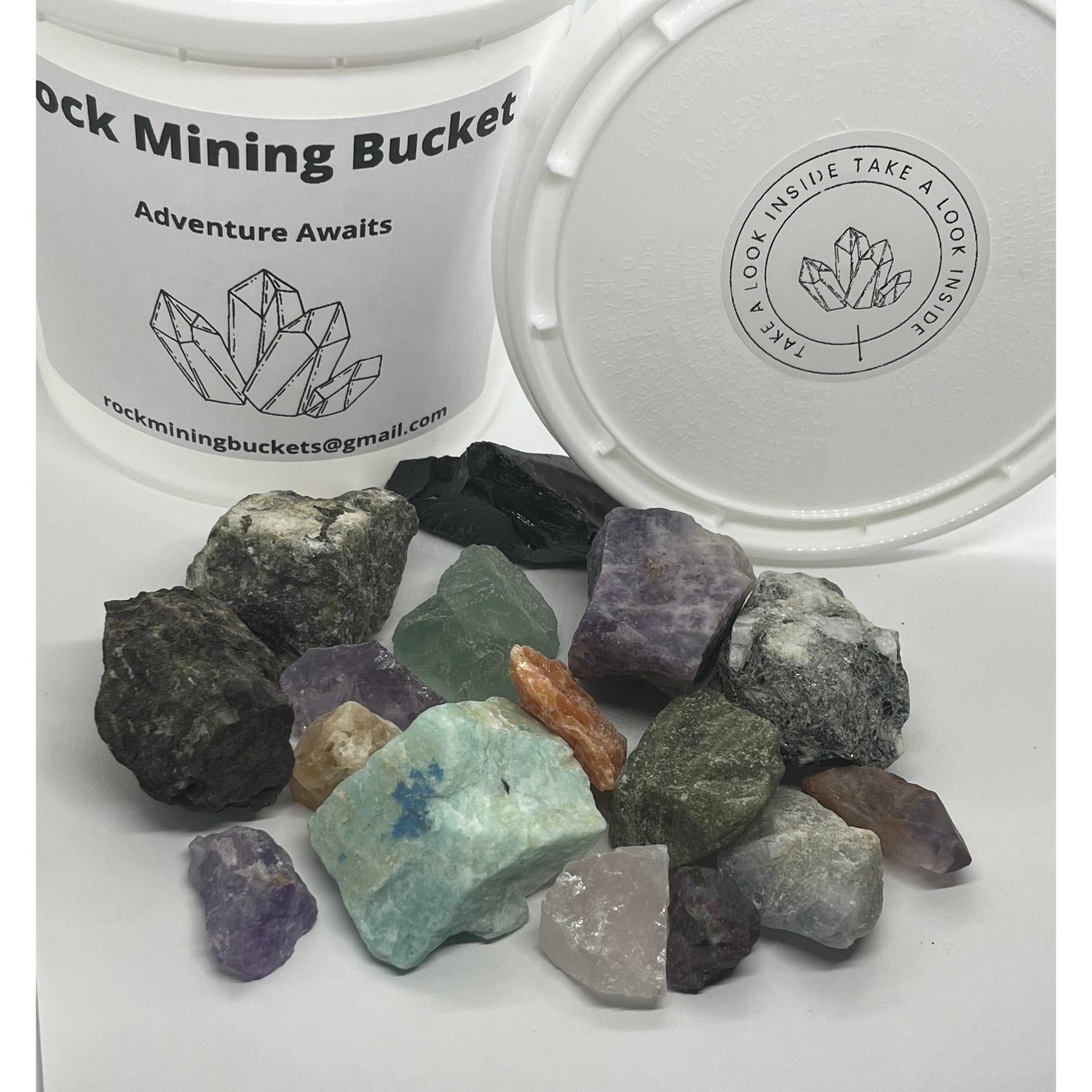 Raw Crystal Rock Mining Bucket-Lady Of The Moss