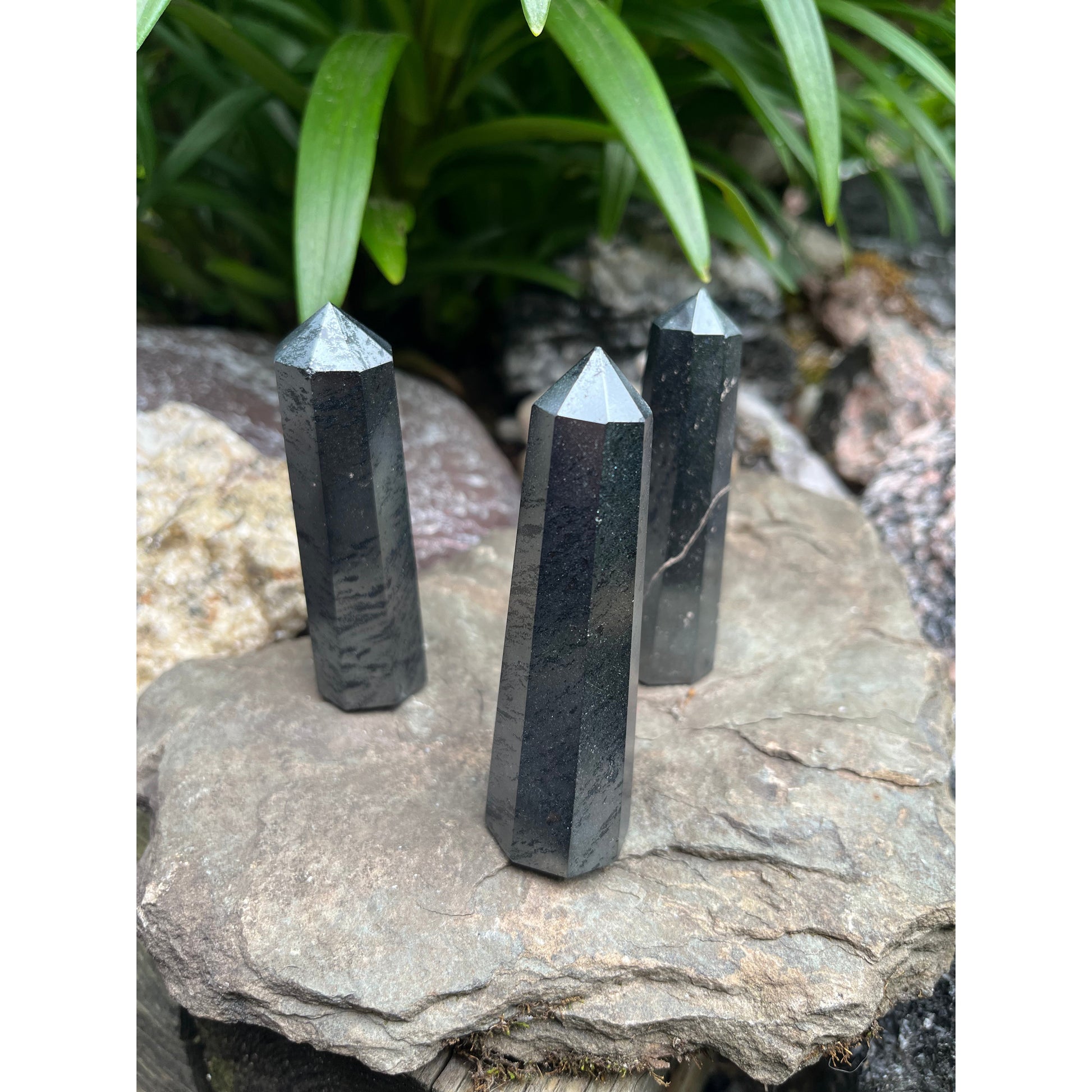 Natural Hematite Obelisk Tower-Lady Of The Moss