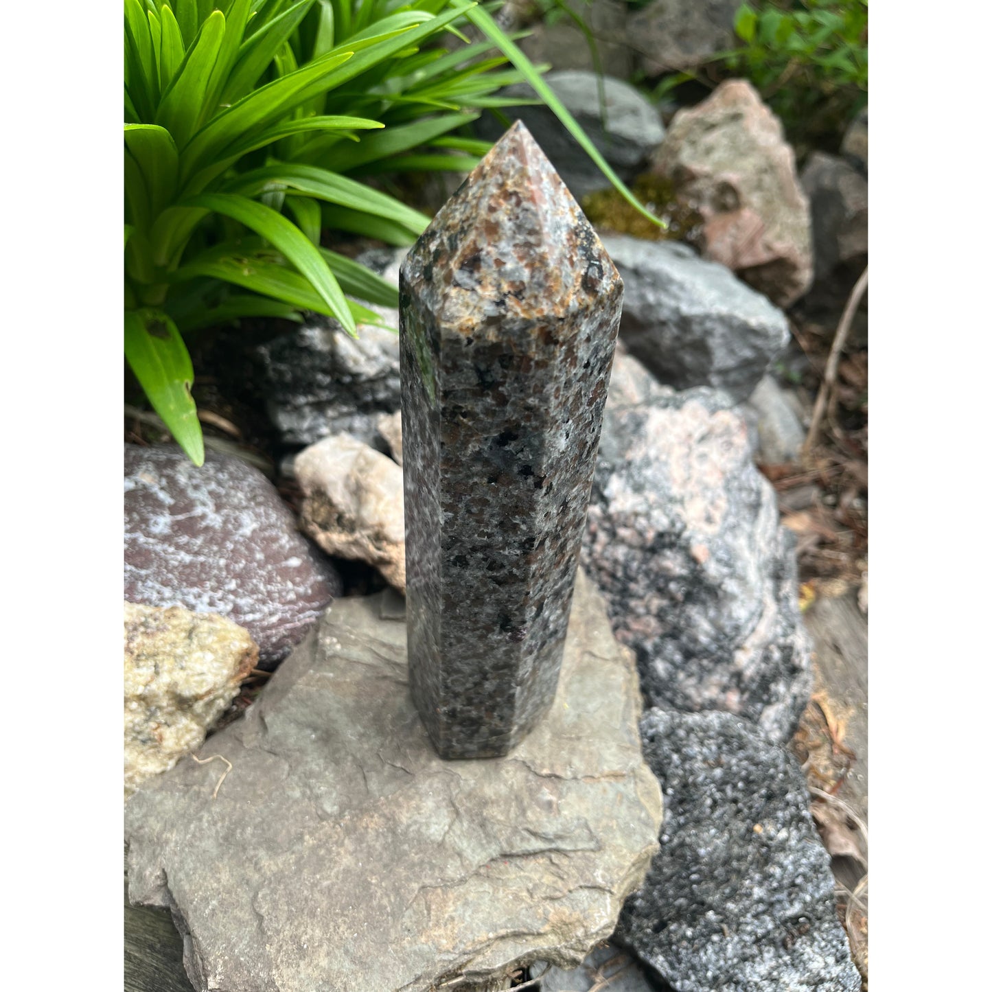 Large Natural Yooperlite Obelisk tower-Lady Of The Moss