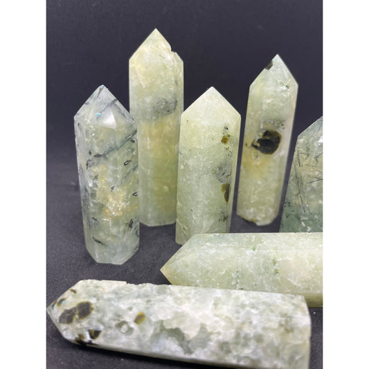 Polished Prehnite Tower-Lady Of The Moss